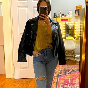 Michael Kors 100% leather biker jacket - worn ONCE